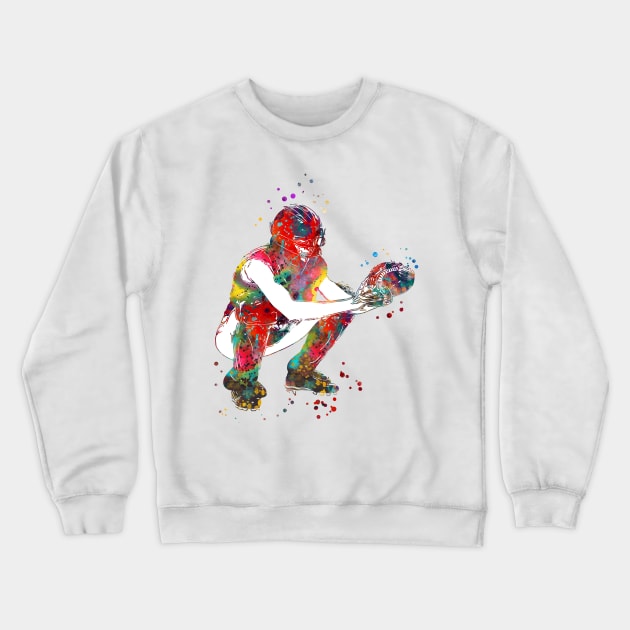 American Football Player Girl Crewneck Sweatshirt by RosaliArt